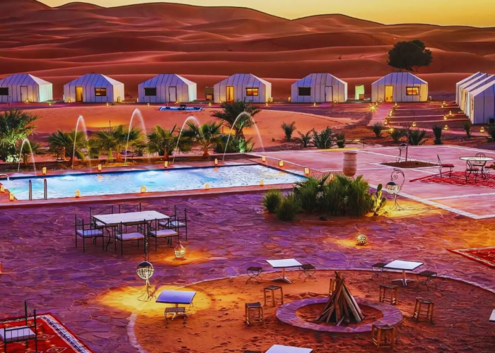 Desert Glamping Tour Morocco Price luxury tent in Merzouga