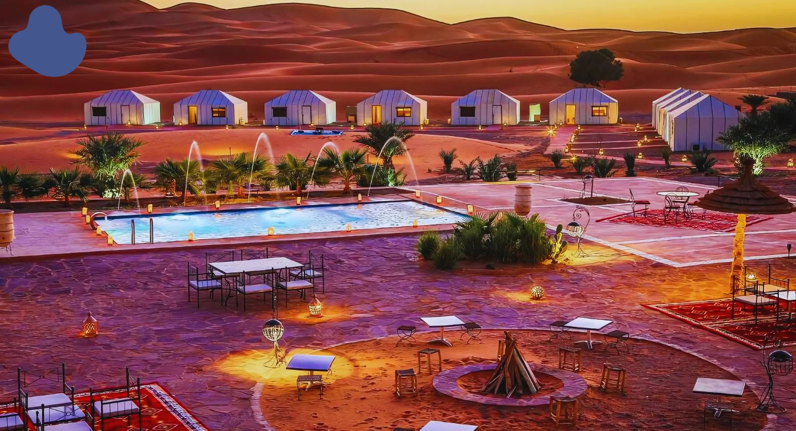 Desert Glamping Tour Morocco Price luxury tent in Merzouga