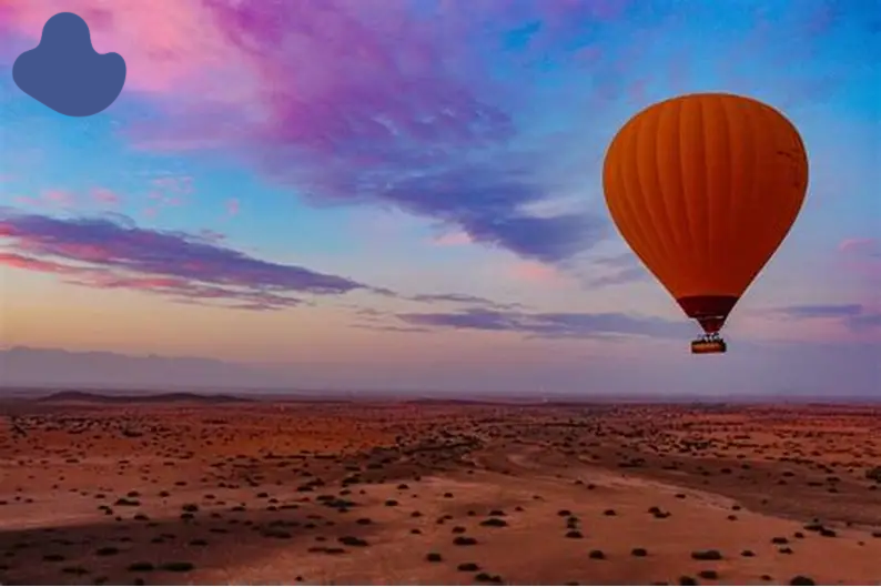 Hot air balloon Marrakech over Atlas Mountains
