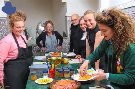 Moroccan cooking classes Marrakech group cooking session