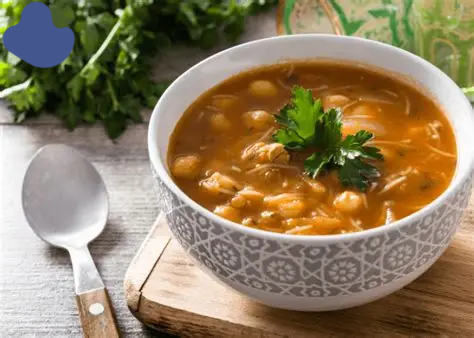 Moroccan harira soup served with dates during Ramadan