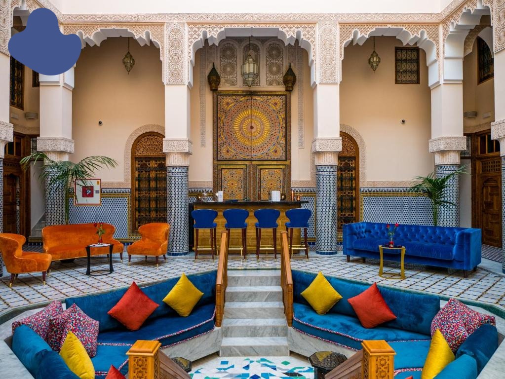 Morocco riad accommodation Marrakech with rooftop terrace views